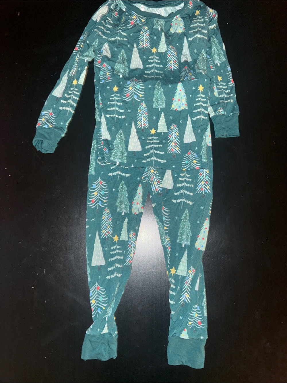 Little Sleepies Teal Green Tree Print One-Piece Pajama